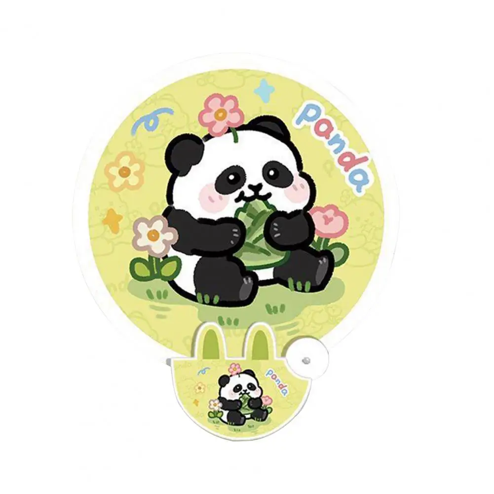 Dual Function Phoro Reflector Fan Folding Reflector Fan Reflective Cartoon Panda Print Folding Handheld Fan for Children