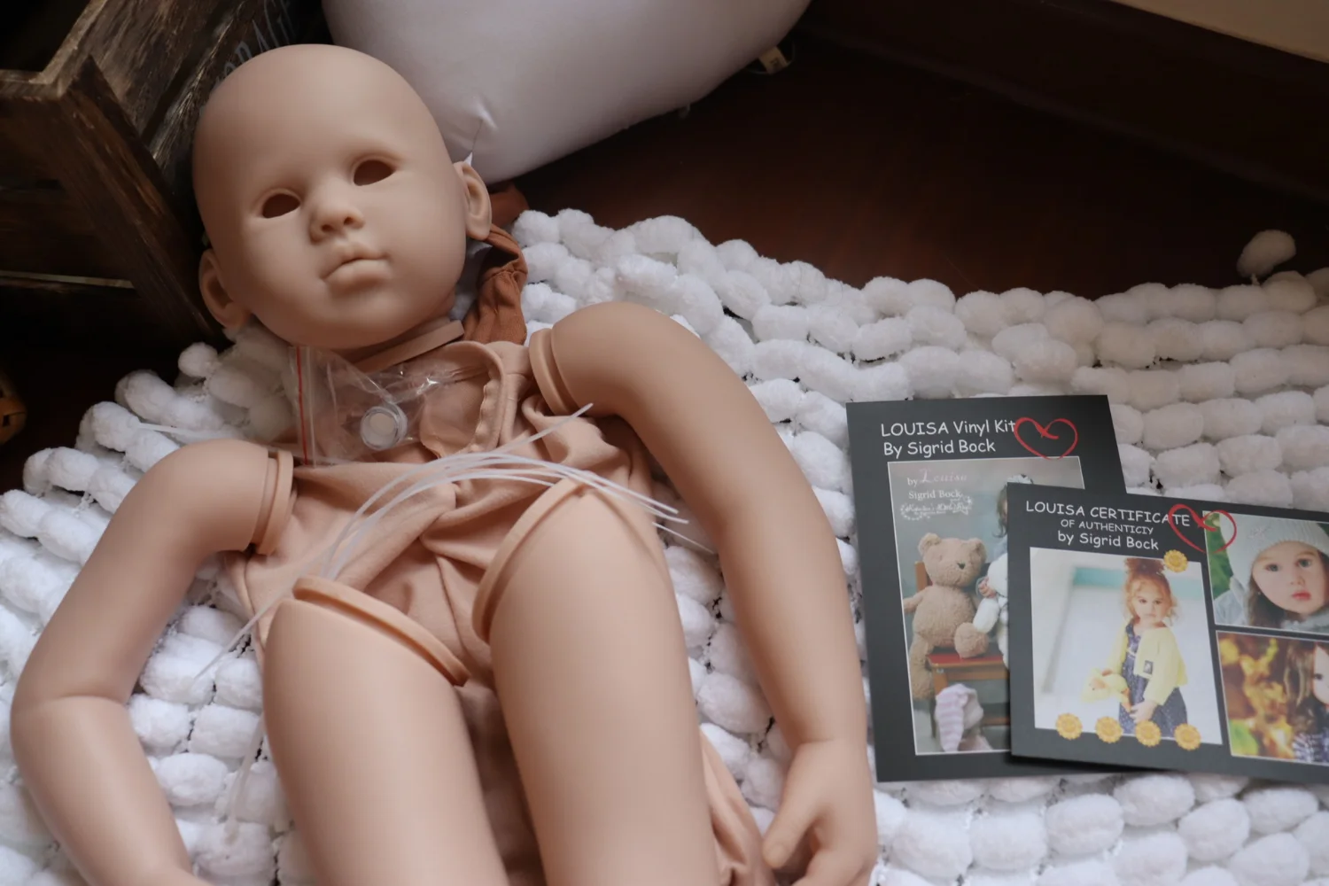 30inch Bebe Reborn Doll Kit Big Reborn Toddler Doll Louisa Unfinished Unpainted DIY Blank Doll Parts with Cloth Body