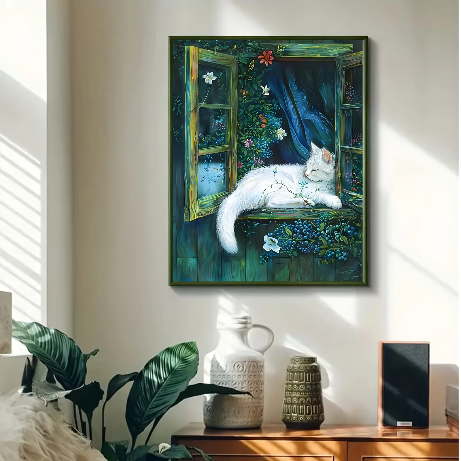 quebra-cabeca-de-500-1000-1200-2000-pecas-gato-branco-em-cena-de-janela-–-lazer-e-entretenimento-ideal-para-iniciantes-decoracao-de-parede-para-casa