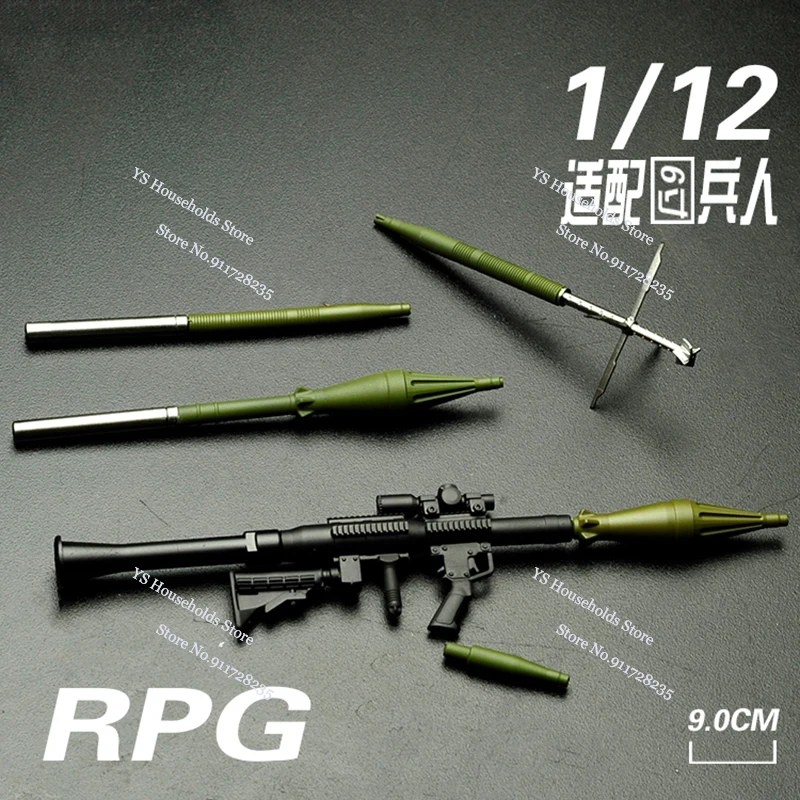 Mezcohascoアクションフィギュア用ミニミリタリーシューアクセサリー装飾、ak47 & mモデルガン、m18a1 claymore rpgシミュレーション、6 "、1:12