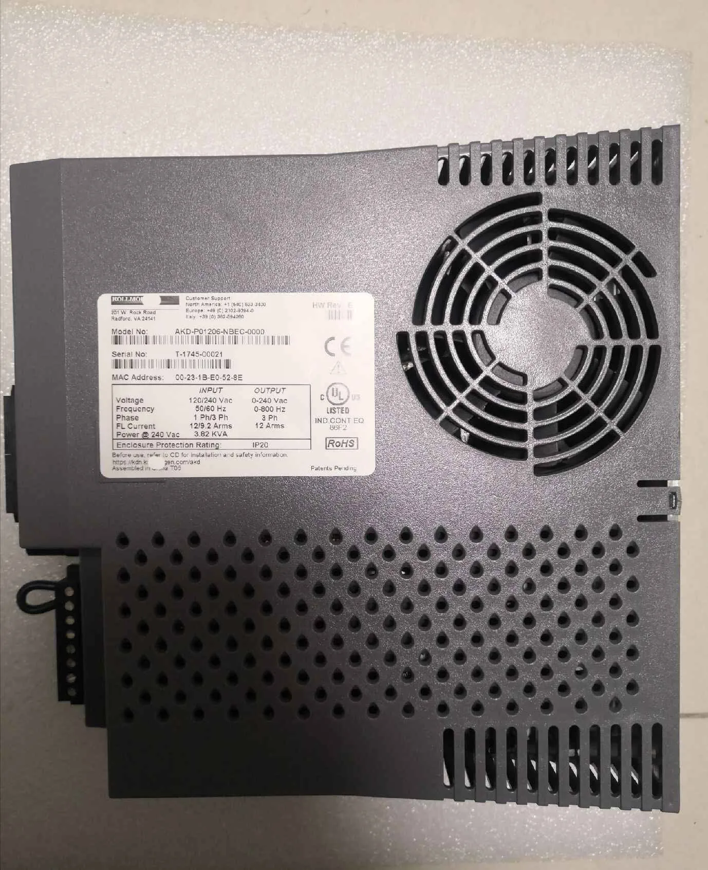 Servo Drive AKD-P01206-NBEC-0000 para Kollmorgen