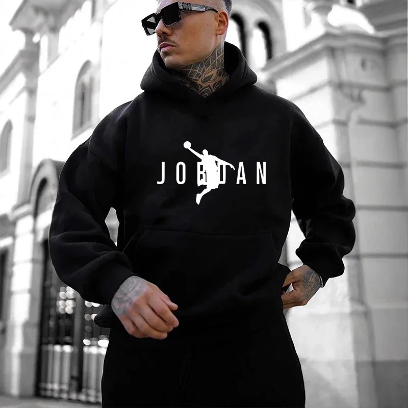New men's port hooded shirt providing warmth and comfort Suitable for wearing in autumn and winter Fashionable printed design