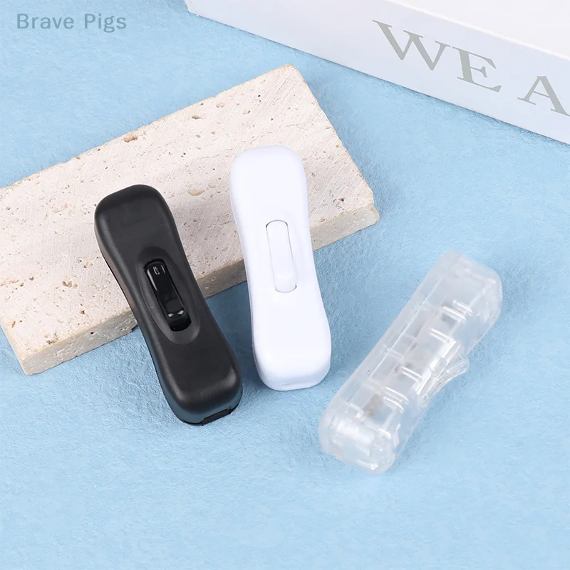 1Pcs AC Power Cable Switch Connector 304 On Off Push Button Online White Black Transparent 220V Led Light Bulb Halfway Rocker