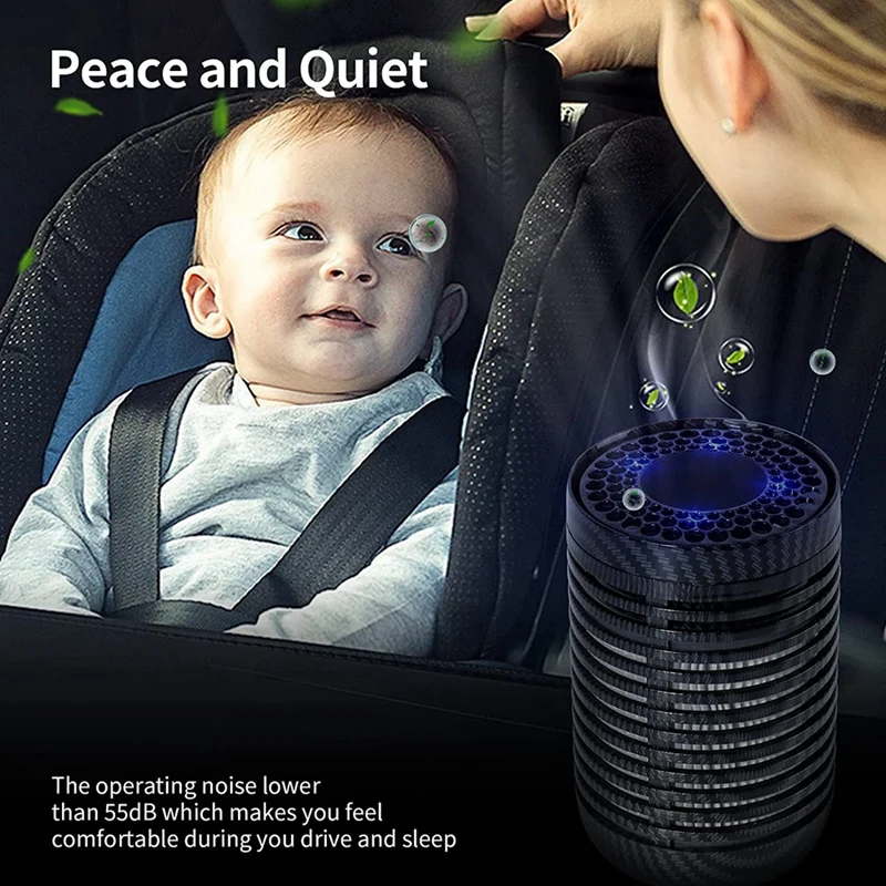 Car Air Purifier, Air Purifier For Car With H13 True HEPA Filter For Smoke, Dust, Mini Portable Air Purifier