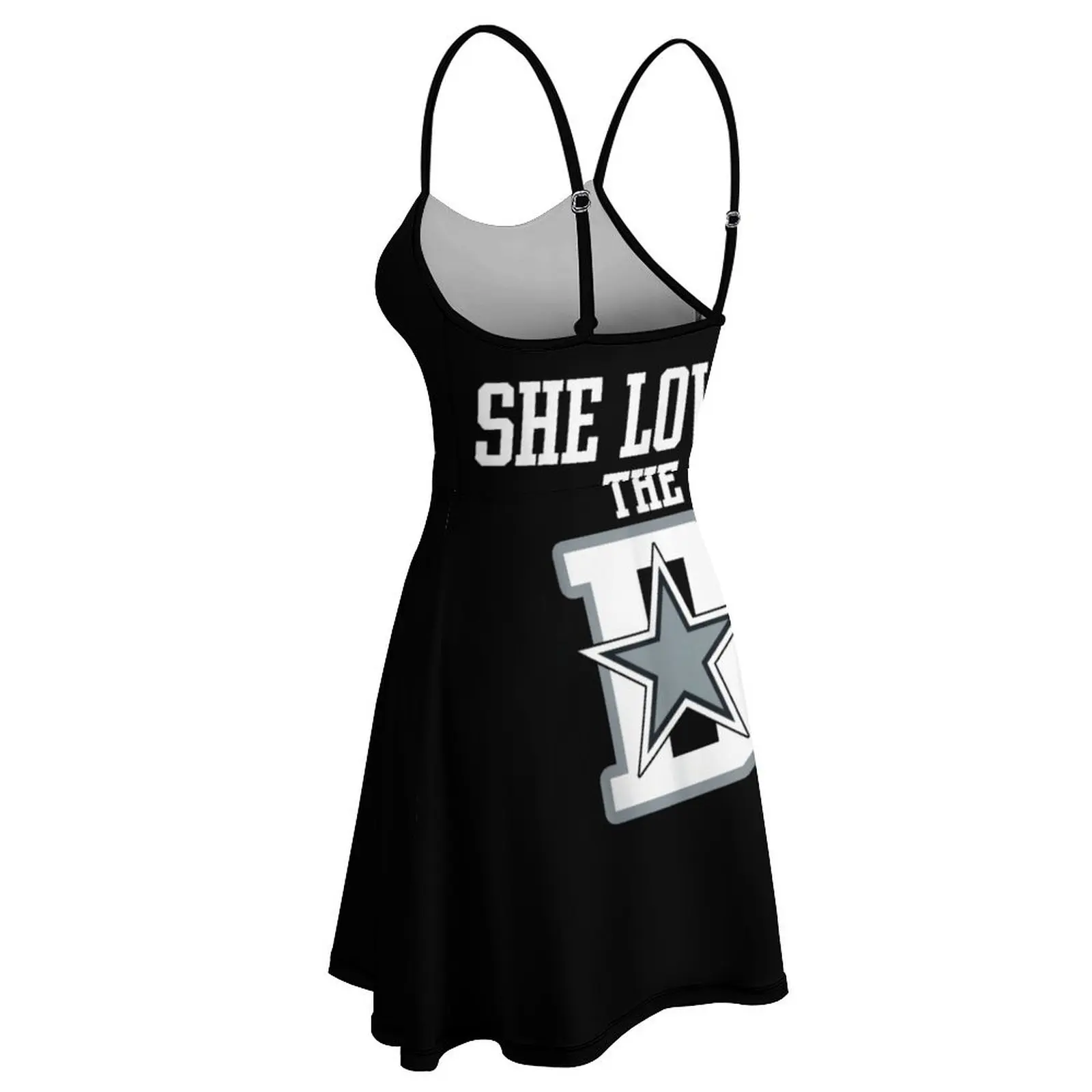 Sexy She Loves Dallas Cowboys Women's Sling Dress Humor Graphic Cocktails  Woman's Gown Dresses Casual Graphic - view 5