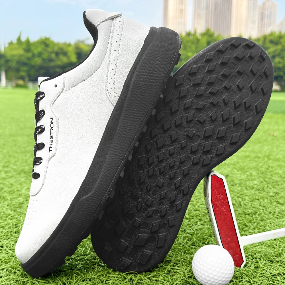 

Golf Shoes Men's Lace Up Autumn Fashion Casual Sports Shoes Outdoor Fitness Grass Anti Slip Golf Walking Shoes Size 39-48