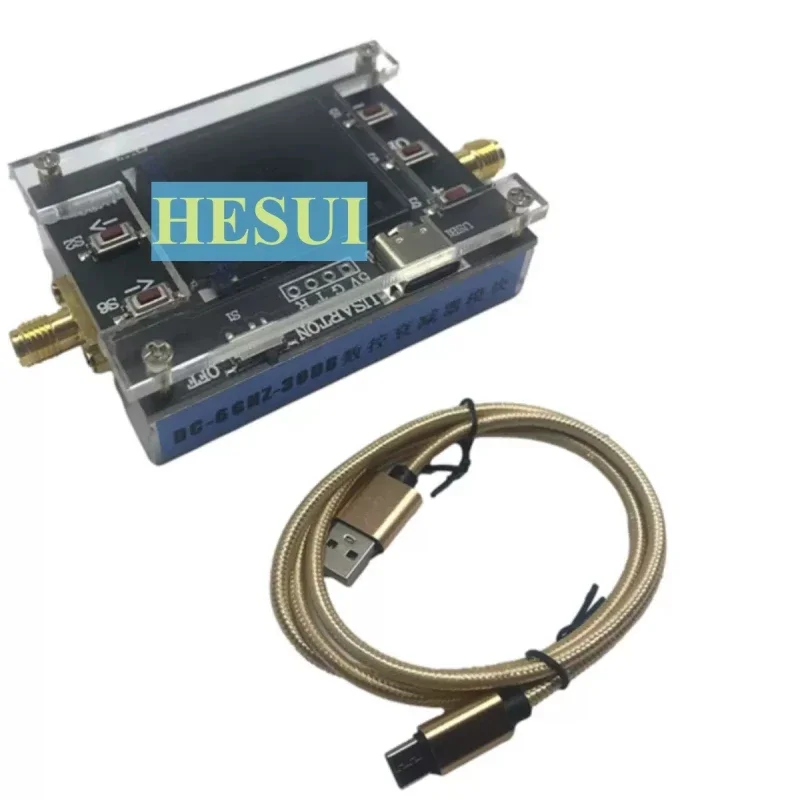 DC-6G digital programmable attenuator 30DB step 0.25DB TFT display CNC housing supports communication
