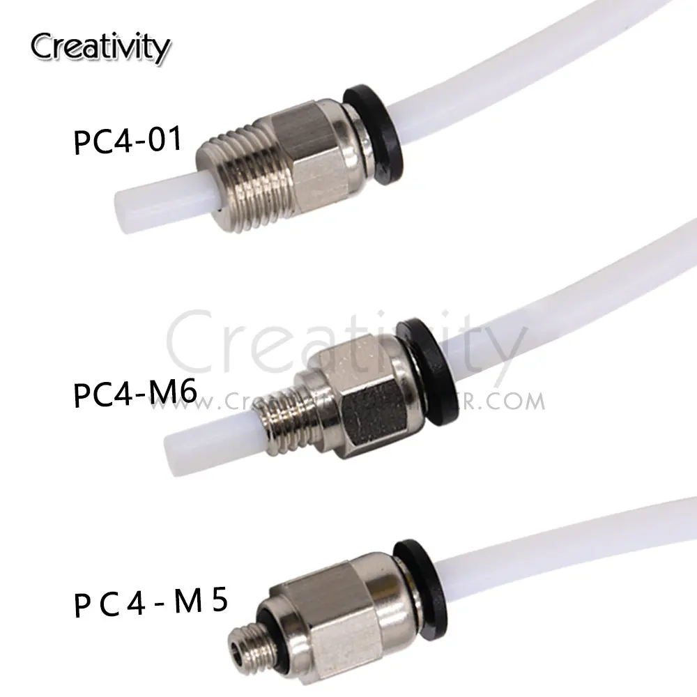 Pneumatic Connectors PC4-01 PC4-M6 Bowden Extruder J-head Hotend for PTFE Tube Coupler j-head Fittings Ender 3 3D Printer Parts