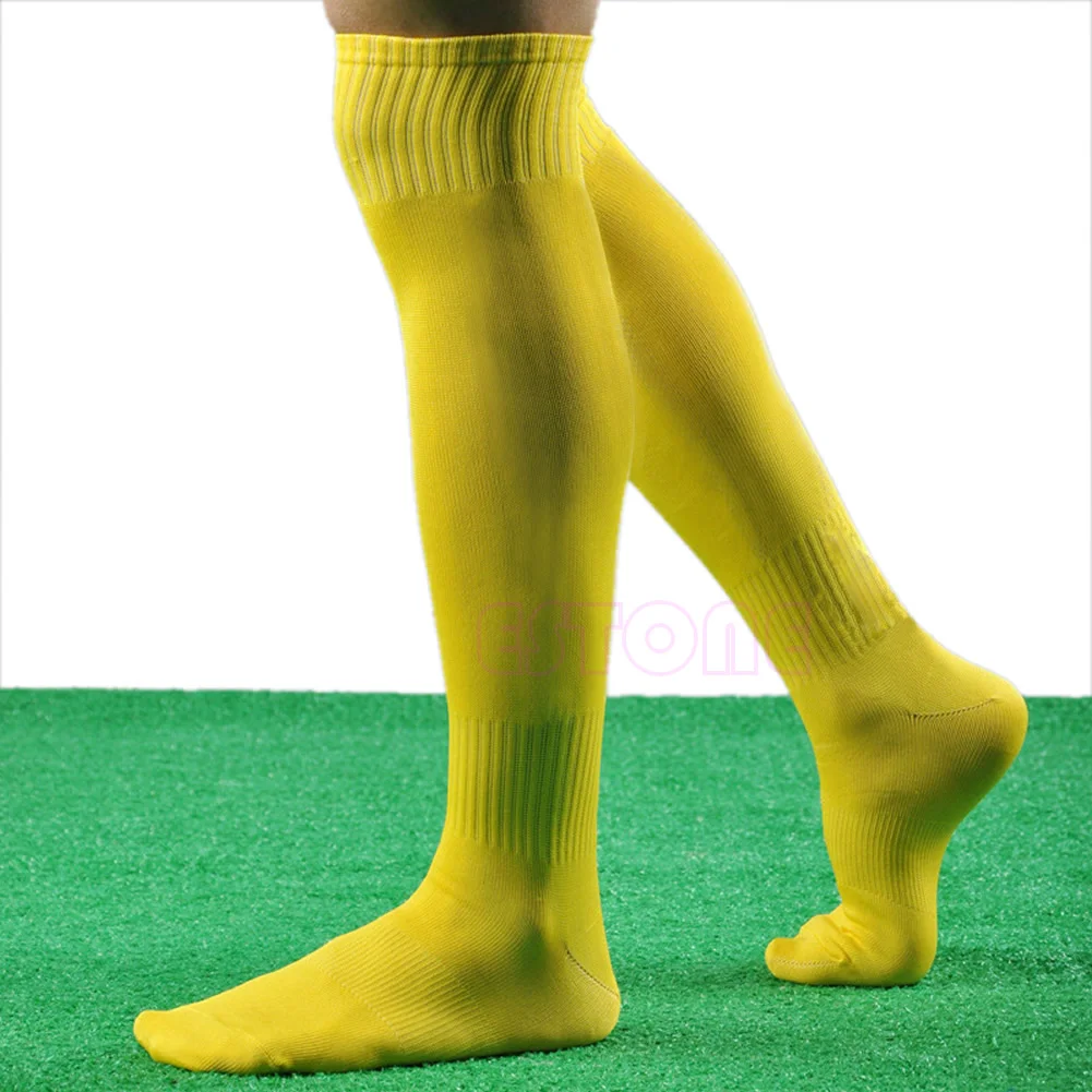 

New Mens Women Sports Long Socks Knee High Football Soccer Hockey Rugby Stocking