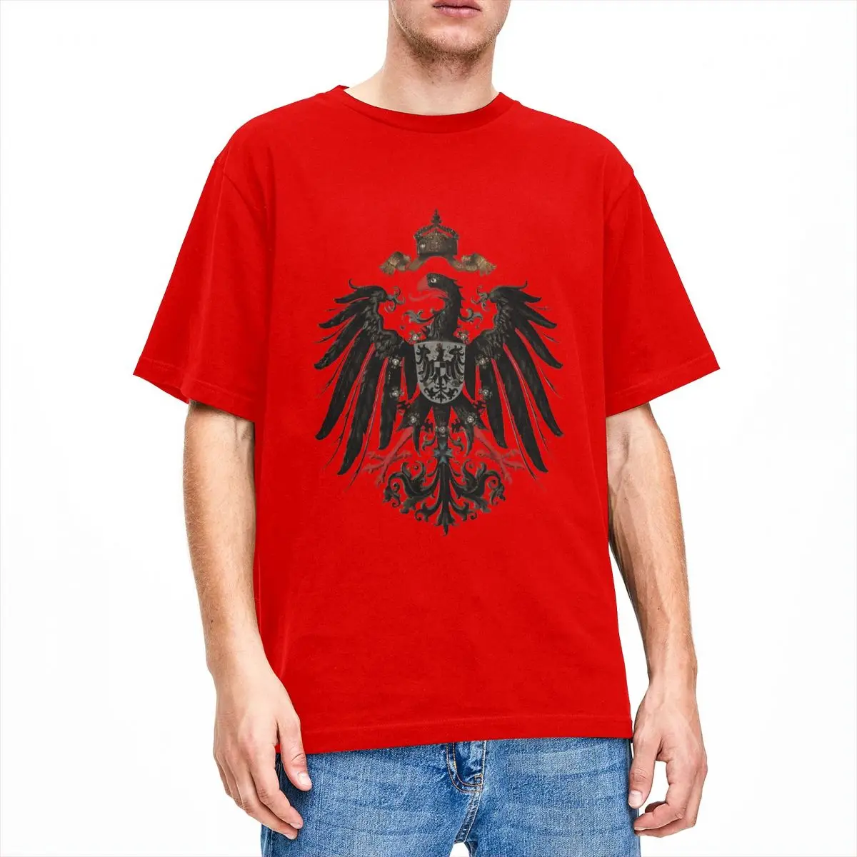 German Empire Imperial Eagle T-Shirt Mens Streetwear Cotton T Shirts Summer O-Neck Hip Hop Tees Cheap Big Size Tops