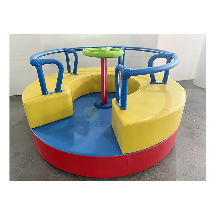 Soft Electric Carousel Kids Entertainment Sets Play Area Indoor Playground Soft Play Business with White Gates
