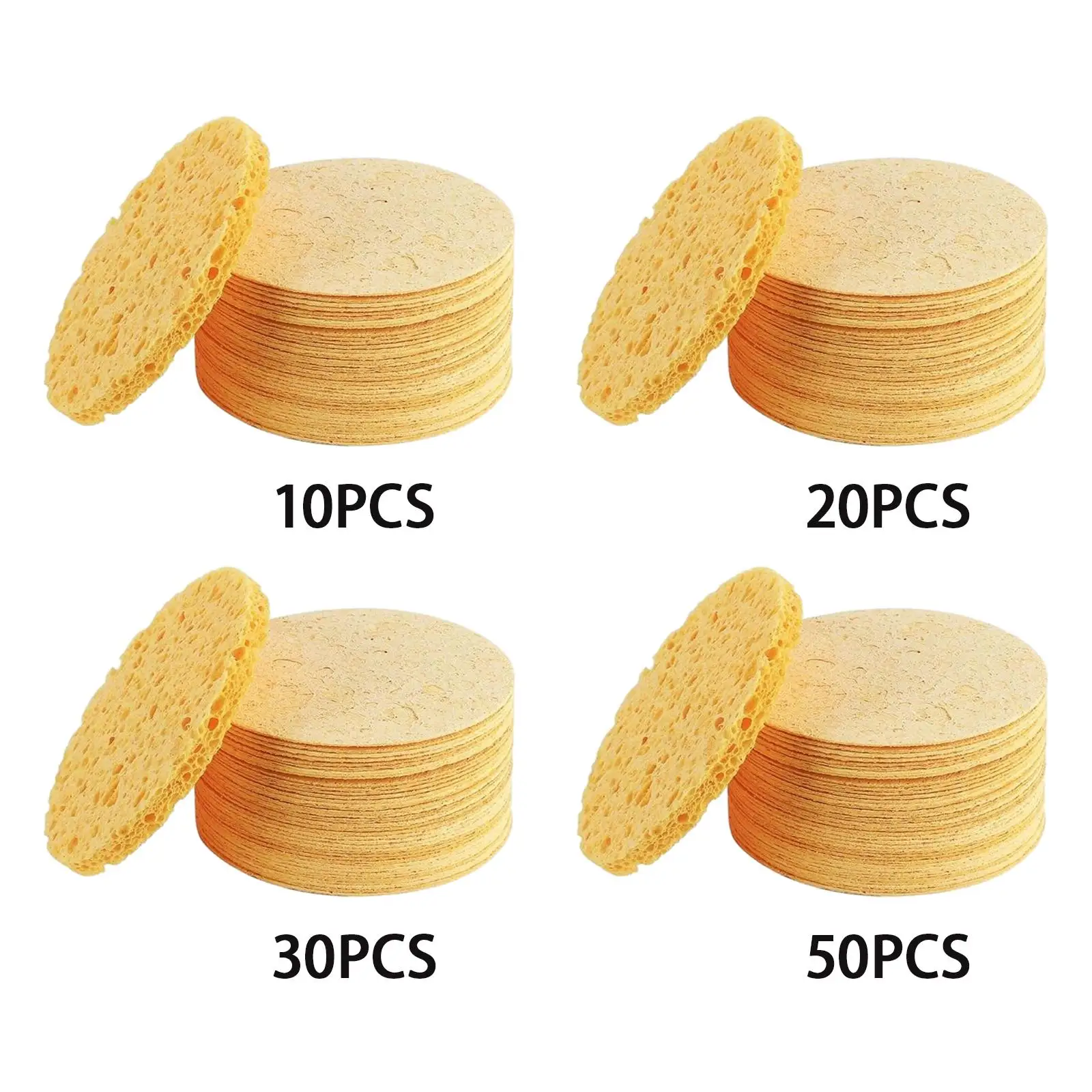 Éponge de lavage du visage en coton et pâte de bois, éponges cosmétiques réutilisables