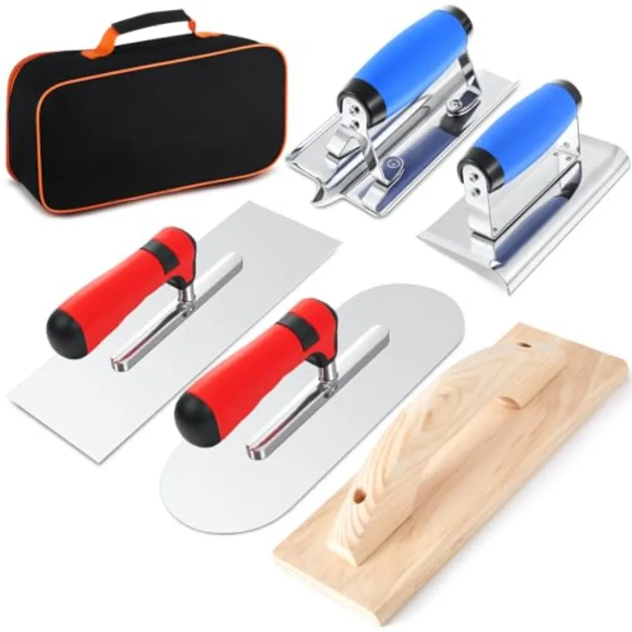 

【Spot goods】6pcs Concrete Hand Tools Set Masonry Tools Includes Stainless Steel Concrete Hand Edger Groover Wood Float Finishin