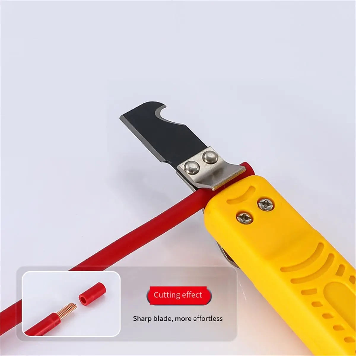 【~ New BABQ】Cable Knife Stripper Plastic Handle Diameter 8-28mm Electrician Knife Adjustable Cable Stripping Knife