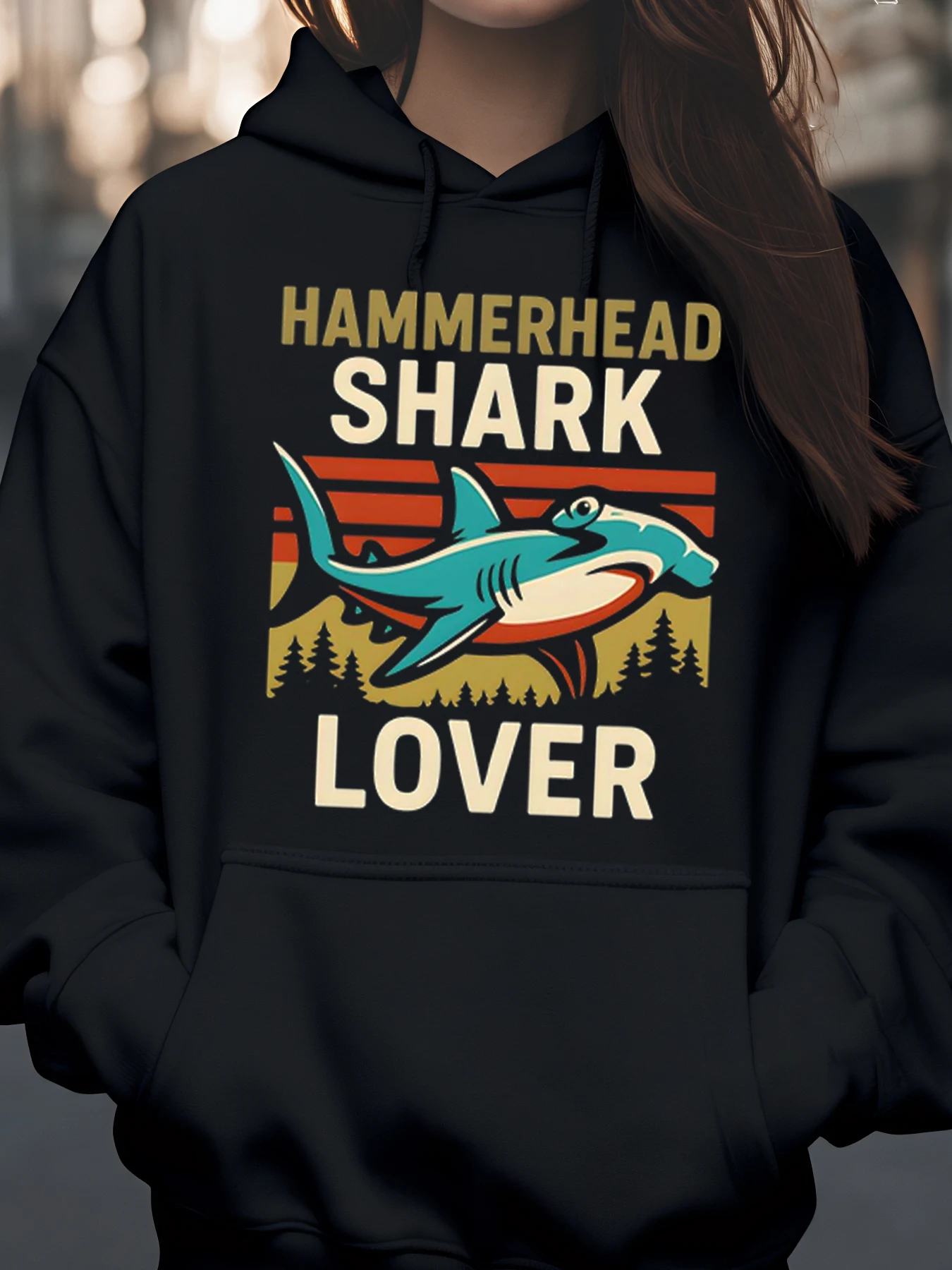 

Толстовка с рисунком Hammerhead Shark Lover для любителей активного отдыха и любителей природы