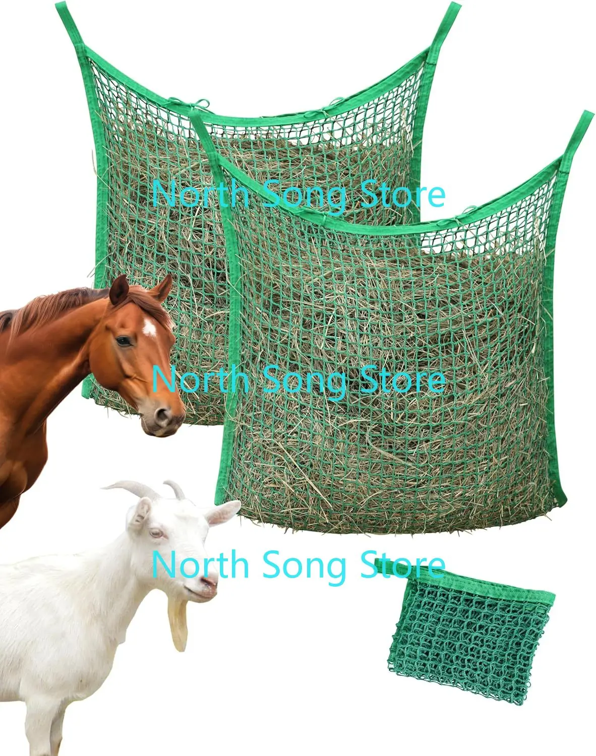 

Сеновые сетки Harrison Howard с квадратным отверстием и медленной подачей для лошадей, большая вместительная сумка для лошадей, уменьшает отходы, способствует здоровью пищеварения
