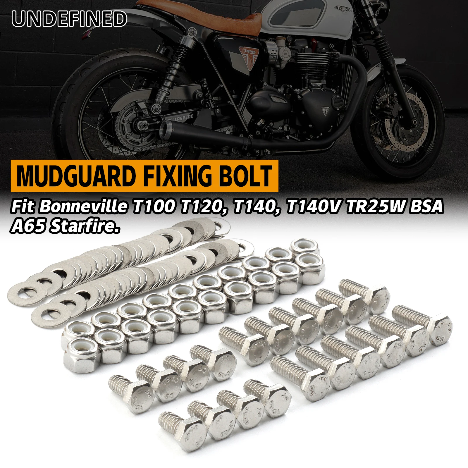 

Motorcycle Mudguard Fixing Stainless Bolt Nut Washer Kit Fit For Triumph Bonneville T100 T120 T140 T140V TR25W BSA A65 Starfire