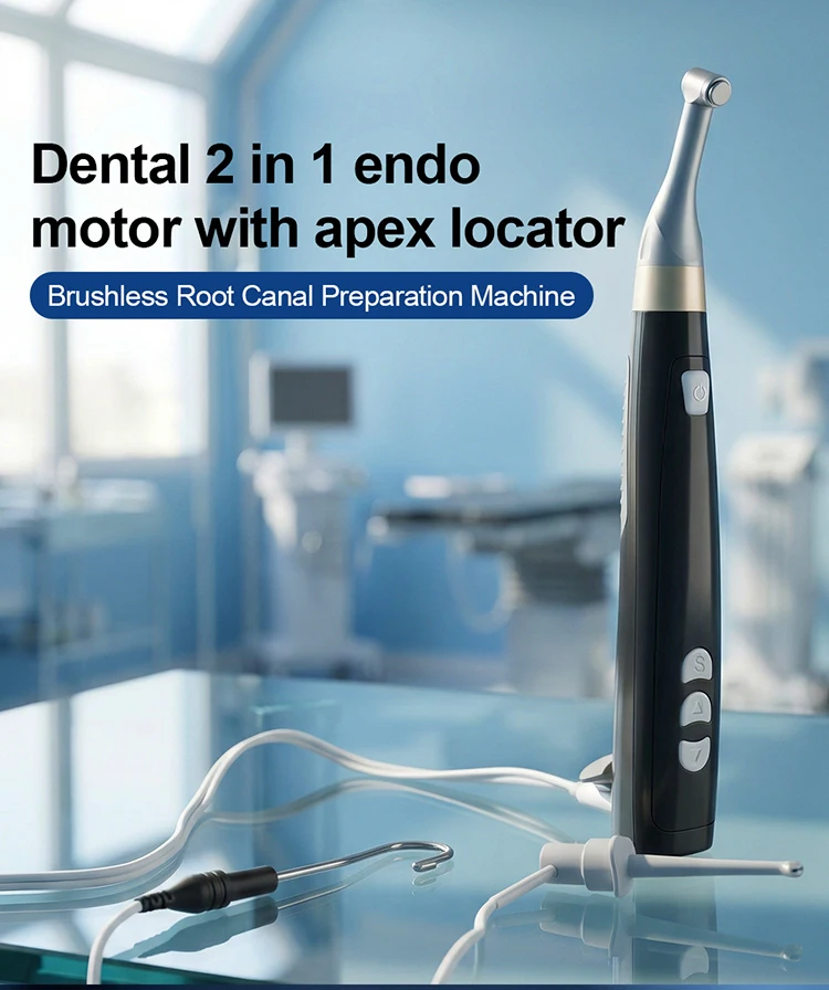 AZDENT 2-in-1 Dental Endo Motor mit integriertem Apex-Lokator, bürstenloser 1:1 Mini-Winkelstück, 6 Rotationsmodi, Wurzelkanalinstrument – Detail 1