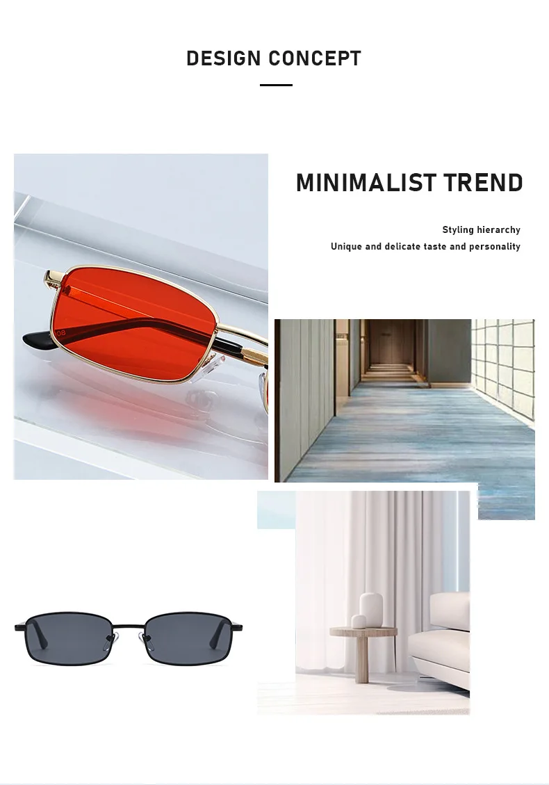 Quadratische Brille mit kleinem Rahmen, UV-Schutz-Sonnenbrille, modisch und vielseitig1008 – Detail 3