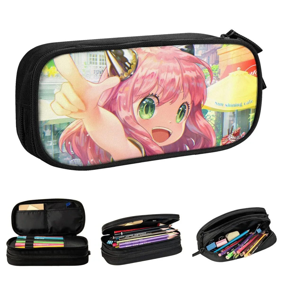 Kawaii Forger Anya Pencil Cases Fashion Spy X Family Anime Pen Holder Bags Student Big Capacity School Supplies Gift Pencil Box