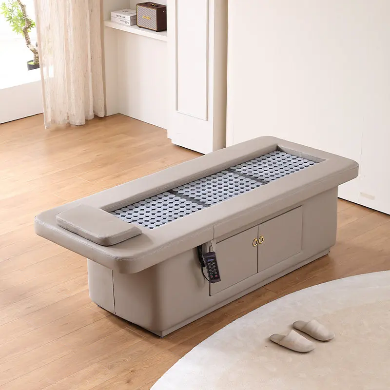 Modern smokeless wood moxibustion bed 4 motor foldable full body treatment bed Home beauty salon Hotel living room Traditional