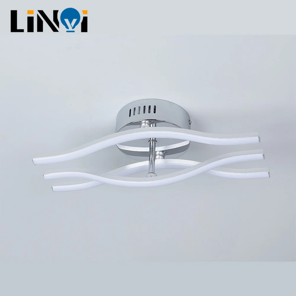 

LED Ceiling Light Ceiling Lamp AC85-265V Modern Curved Design 2/3 Lights for Bar Restaurant Bedroom Living Room