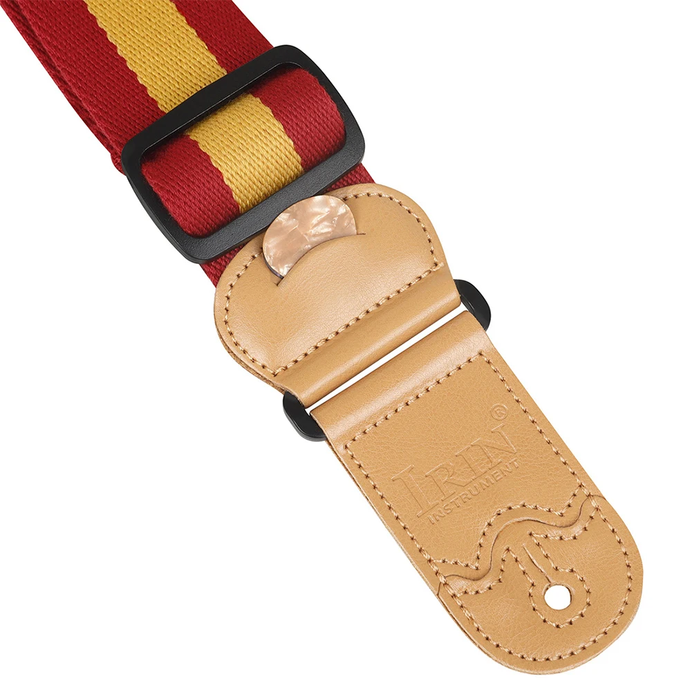 Sangle de guitare avec plectres et poche pour plectres, ceinture à rayures colorées, bandoulière pour guitare basse électrique acoustique
