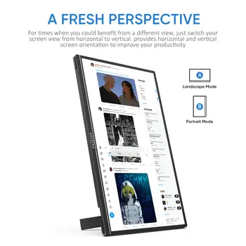 ARZOPA 16吋2K便攜式顯示器,16:10 IPS螢幕,帶Type-C和Mini HDMI接口,可作為Mac/筆記型電腦/PC/Xbox/PS4/PS5/Switch的第二顯示器,型號Z1RC 7 最佳銷售 便攜式螢幕顯示器 - №2