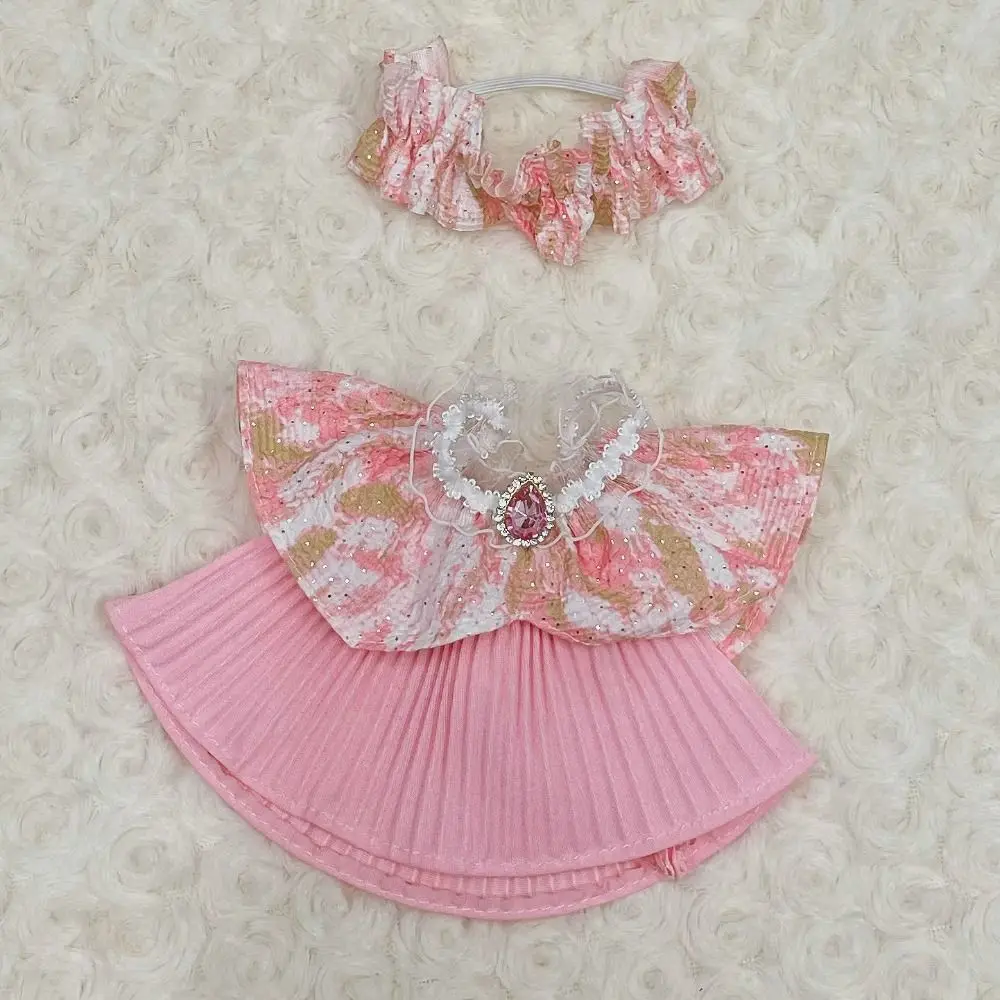 Schattige pop mooie kleding met cartoon hoofdbandaccessoires 10-stijlen pluche poppenkleding prinsessenjurk