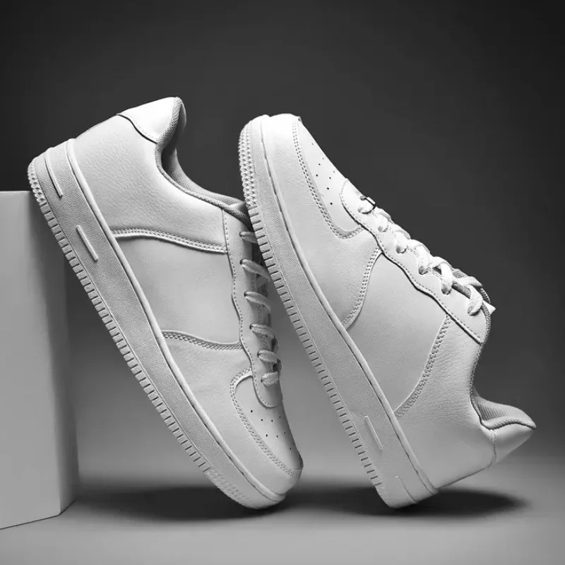 Unisex Sneakers Spring Summer Classic Board Shoes Smooth Texture Solid Color Flat Sole Lace Up Casual Commute Footwear