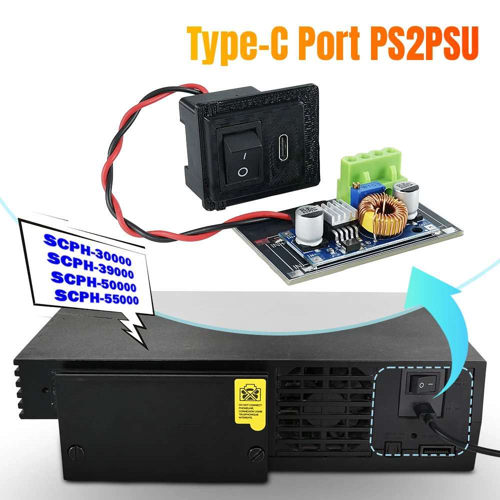 TicKnot Ersatz Typ C PSU Mod für PS2 Power Board für PS2 Fat Konsole 3XXXX/5XXX Netzteil Board