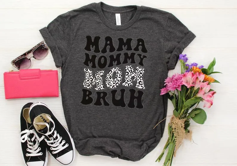 Mama Mommy Bruh Life Vintage Mama Shirt, Mothers Day Short Sleeve Top Tees 100%cctton Harajuku Streetwear goth y2k Drop Shipping