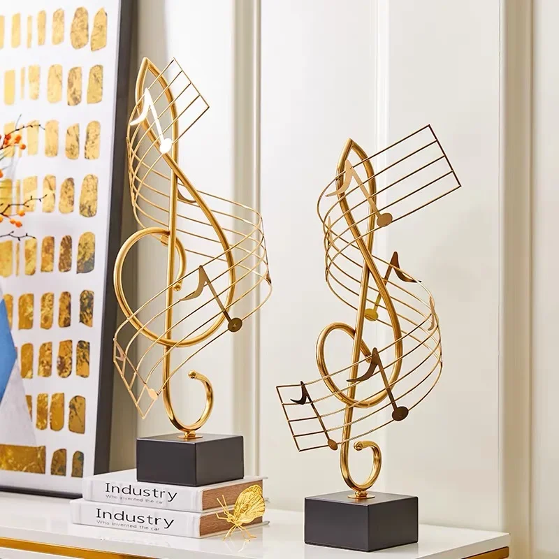 gold Creative ornaments musical note able top decor home decoration metal decoration