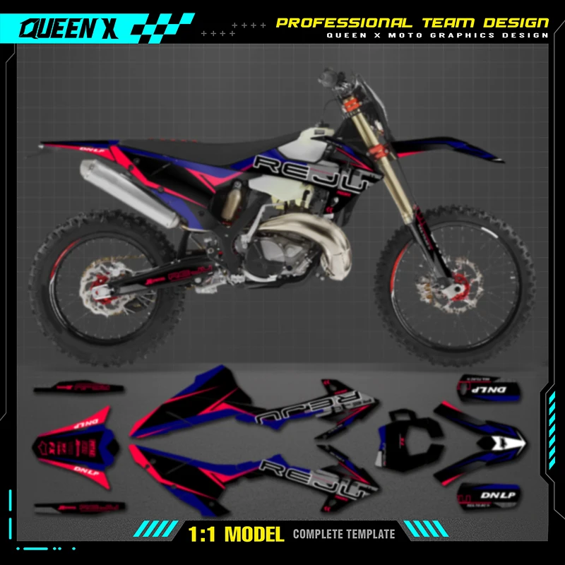 Queen X MOTOR Custom Team Graphics Backgrounds Decals  Stickers Kit For GASGAS GAS GAS Rieju 005