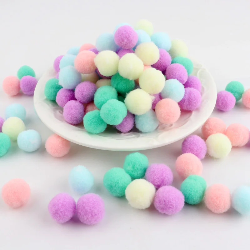 Pompoms Balls 10mm Soft Pompones 1cm Fluffy Plush Crafts DIY Kids Toys Pom Pom Ball Furball Home Decoration Sewing Supplies