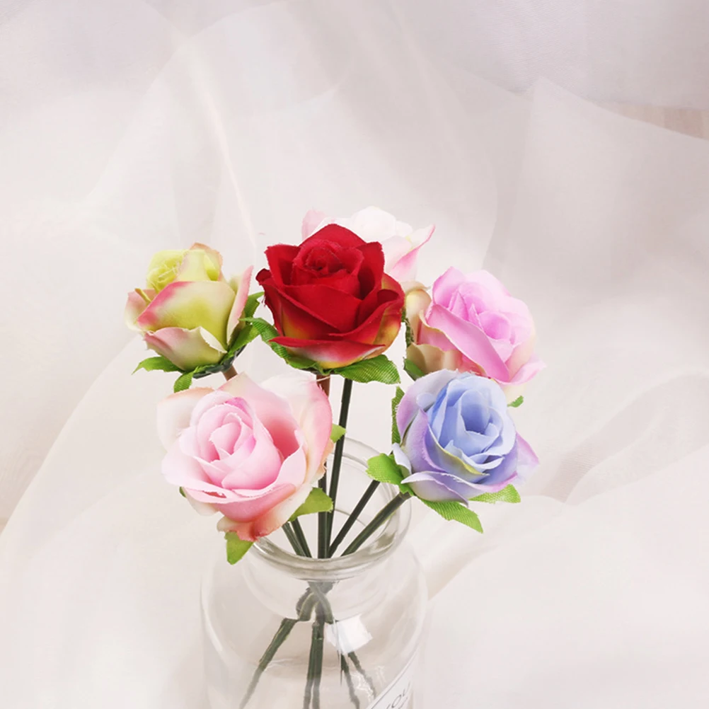 

30Pcs Rose Heads Artificial Flower Heads Mini DIY Craft Flower Decoration Fake Rose Head for Wreath Centerpiece Bouquet