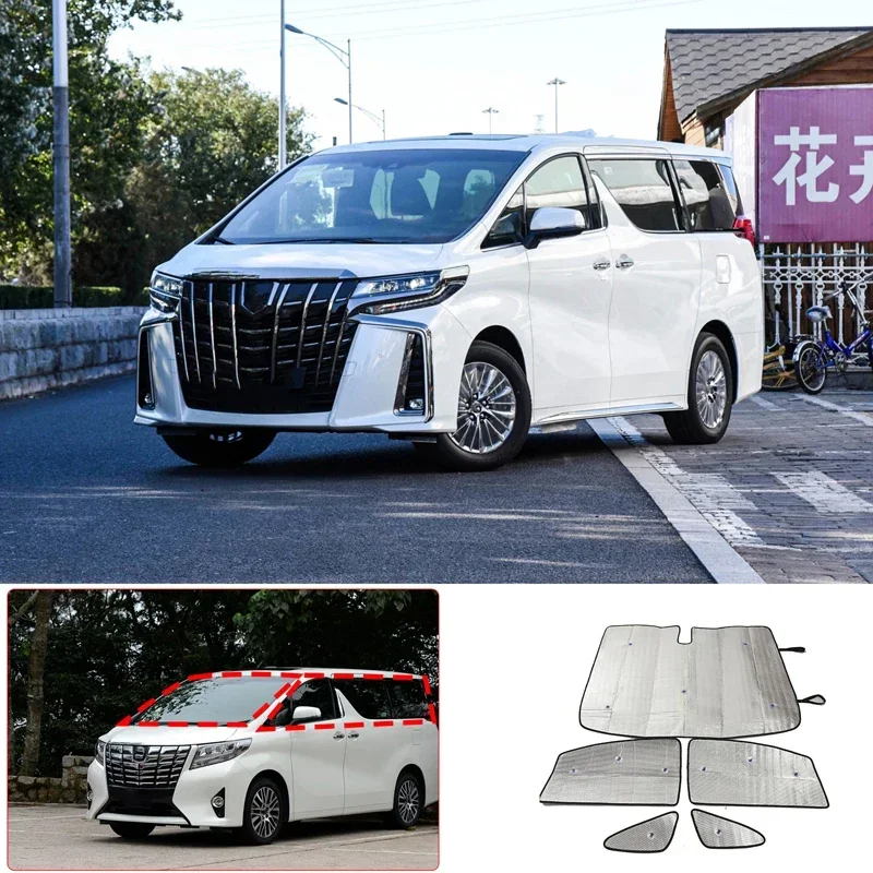 

Для Toyota Alphard 2015-2023 алюминиевая фольга серебристого цвета переднее лобовое стекло автомобиля полное оконное стекло солнцезащитный зонтик автомобильные аксессуары