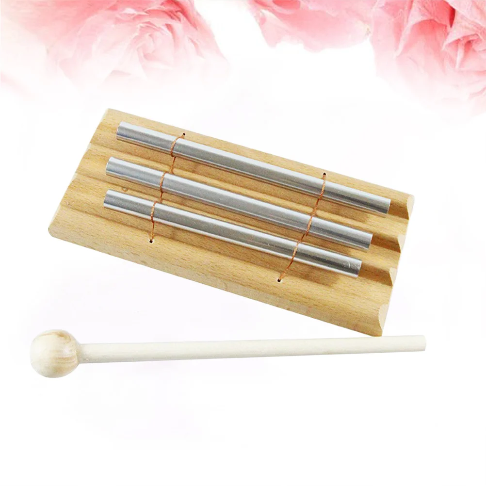 

Trio Chime Wooden Musical 2-Note Metal Tubes Durable For Meditation Mindfulness Classroom Kids Percussion Xylophone