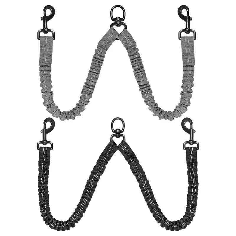 Coleira para Cães, Corda Dupla para Cães, Corda Elástica Absorvedora de Impacto, Corrente para Cães à Prova de Explosão, Corda para Passeio de Cães, Suprimentos para Animais de Estimação