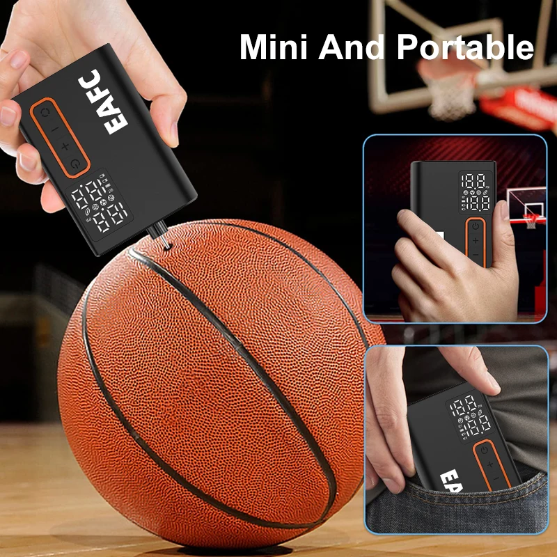 20psi Electric Ball Pump Portable Air Pump Fast Inflation with Precise Pressure Gauge LCD Display Football Basketball Inflator