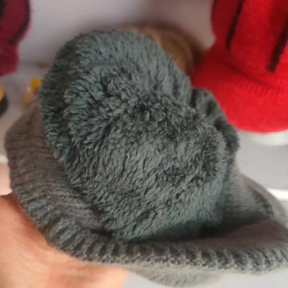 Thickened Ear Protector Cap Windproof Warm Baseball Knitted Cap Coldproof Solid Color Knitted Peaked Hat Protective Ear