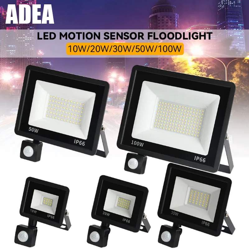 

Motion Sensor LED Flood Light 100W 50W 30W 10W 220V Waterproof IP65 Reflector Floodlight Lamp LED Exterior Spot Outdoor Light