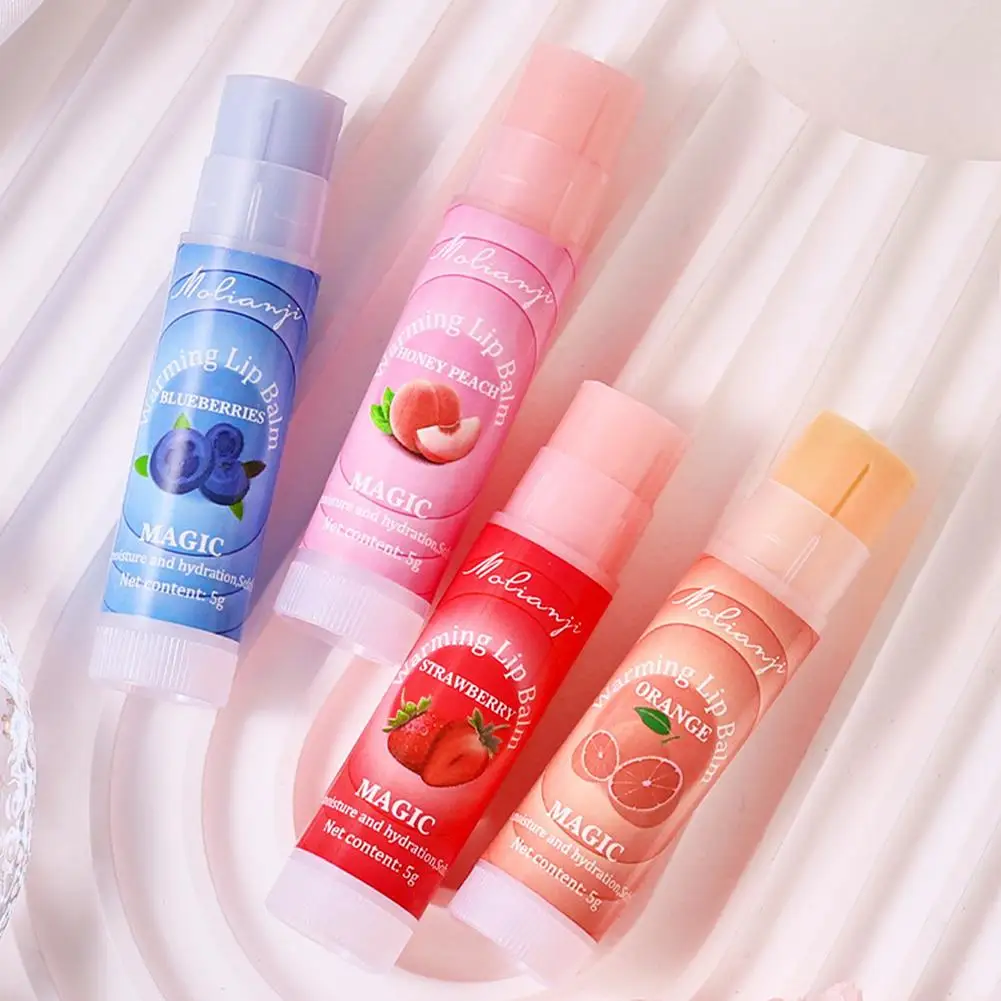 4 قطعة/المجموعة الفواكه أحمر الشفاه مجموعات ترطيب الشفاه بلسم كيت البرتقال العنب الألوة الفراولة ترطيب الشفاه العناية بالبشرة #2