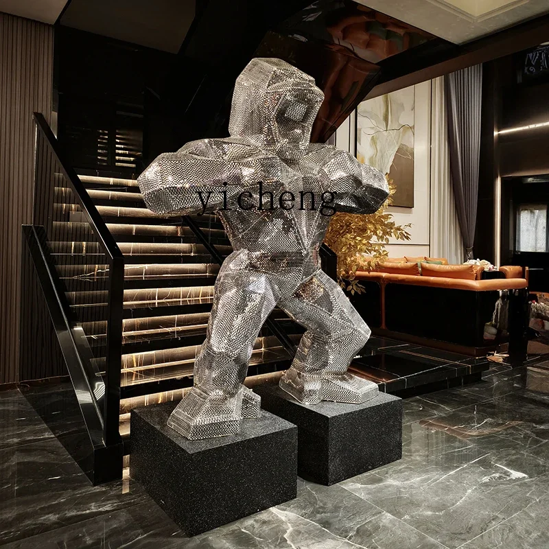 L18- fiberglass large floor ornament geometric sculpture animal hotel lobby e-sports store
