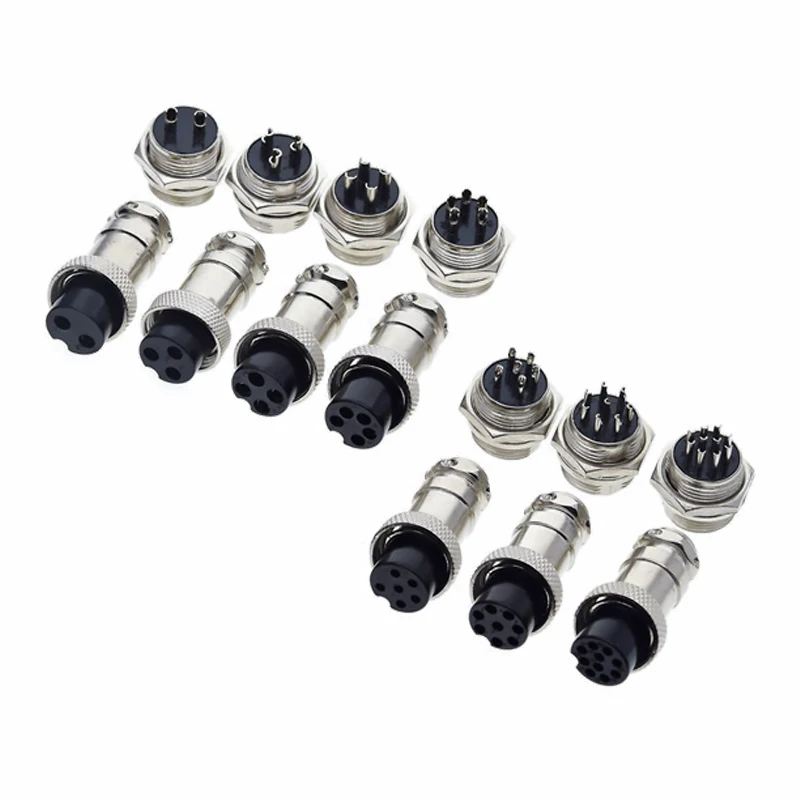 1set GX16 2/3/4/5/6/7/8/9/10 Pin Male & Female 16mm L70-78 Circular Aviation Socket Plug Wire Panel Connector for diy