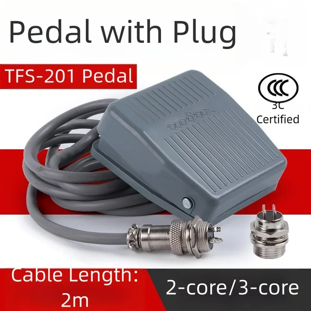 

TFS-201 Электрический ножной переключатель питания с серебряными контактами и кабелем длиной 2 метра, ножной переключатель, электрооборудование 10 А/250 В