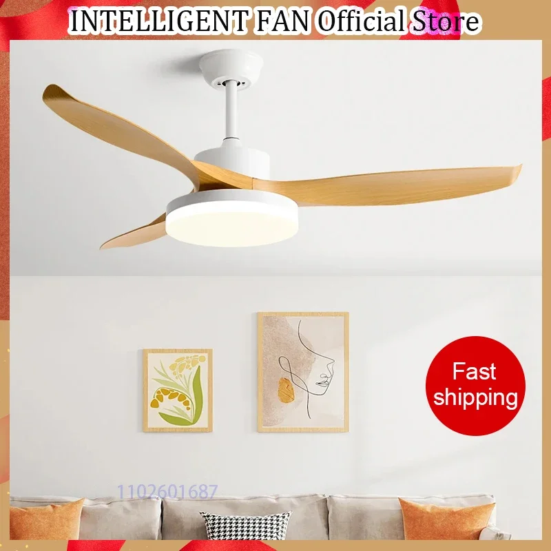 52Inch 3 ABS Blade DC 35W Pure Copper Motor Ceiling Fan With 60W LED Light Support Remote Control Strong winds Electric fans