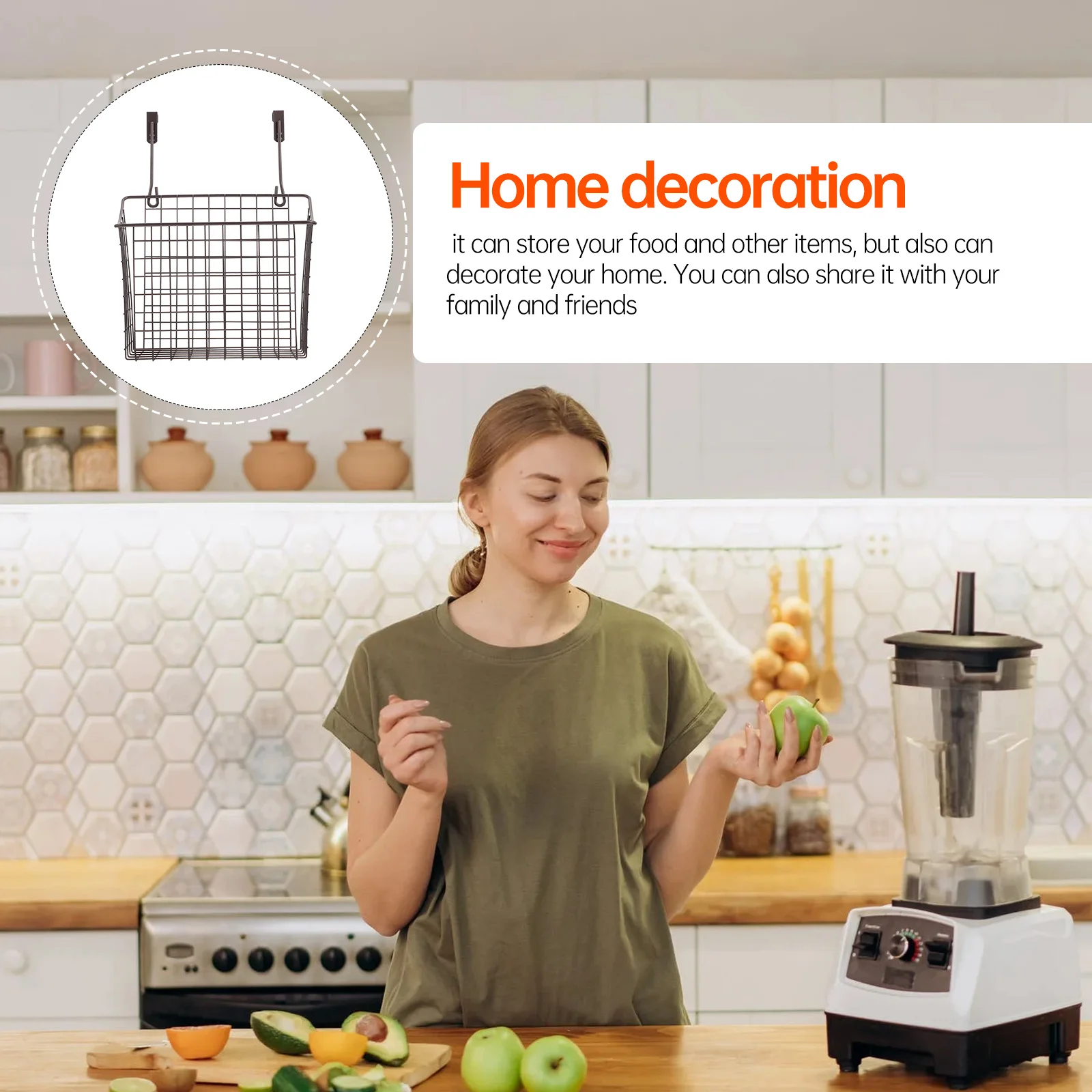 

1Pcs Iron Wire Hanging Cabinet Basket Kitchen Storage Rack Holder Fruit Vegetable Organizer Storage Basket