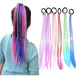 Regenbogen Zopf Haar Bands für Kinder Mode Farbverlauf Pferdeschwanz Ornamente Haarbänder Kinder Mädchen Headwear