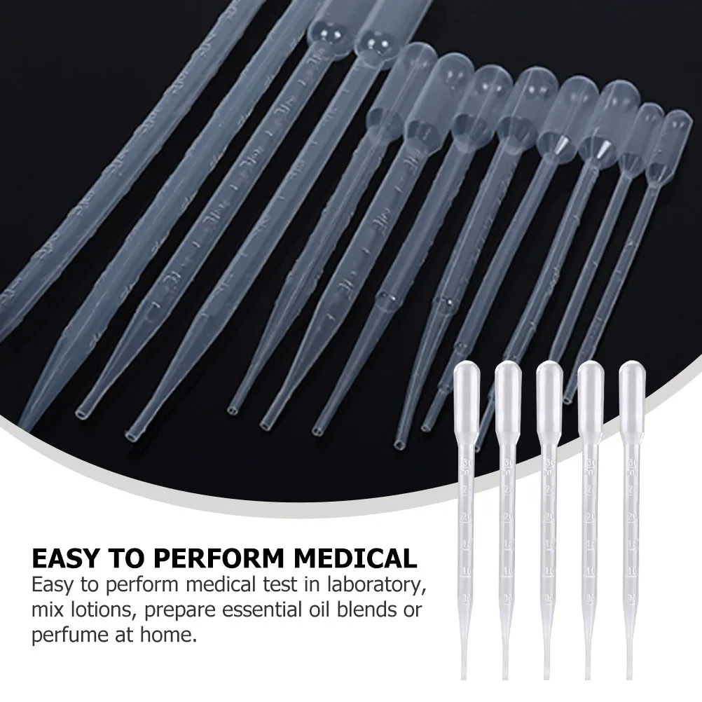 

300pcs Plastic Droppers 3ml Transfer Plastic Pipettes Pipettes for Lab Disposable Chemistry Teaching Equipment